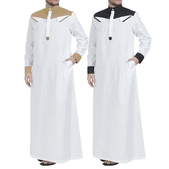 Tradicionalna Muslimanska Oblačila Kontrast Barve Muslimansko Obleko Bližnjem Vzhodu Jubba Thobe