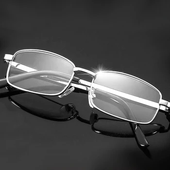 Kvadratni Polno Kovinski Okvir Presbyopic Očala Letnik Obravnavi Očala Moški Ženske Anti-Scratch Dioptrije Očal 0 +1.0 +4.0