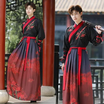 5XL Kitajske Tang Dinastije Starih Vezenin Hanfu Moških Obleko Ljudskega Plesnega Oblačila Mečevalec Oblačila Tradicionalne Kostume, Cosplay