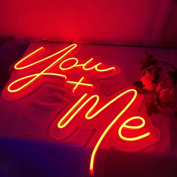 You + Me Neon Znak Svate Posla, Neon, Luči Prijavite Led Domači Soba Dekoracijo Sten Ins