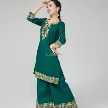 2023 indijski obleki ženske bombažne vezenine, jeseni, pozimi obleke tradicionalne nacionalne slog pakistan ženske dnevno vrh oblačila s589