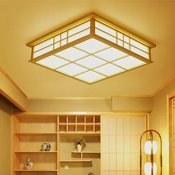 Les Stropne luči Japonski slog tatami lučka LED lesene stropne razsvetljave jedilnico, spalnica lučka študija soba lesa, led luči