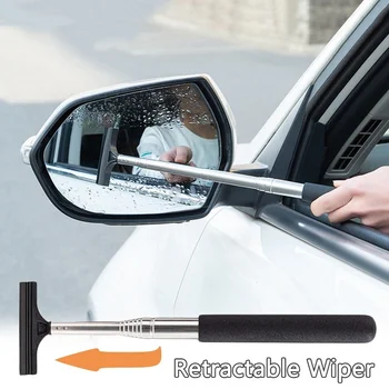 Avto Rearview Mirror Metlice Zložljivo Prenosno Deževno Čistilni Material Rearview Mirror Vode Odstranjevalec Stekleni Dež Orodje Za Čiščenje