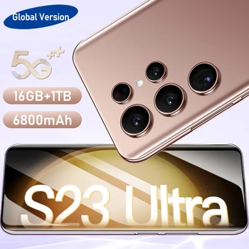 Novo S23 Ultra Pametni 5G Originalne Mobilne Telefone 6.7 palčni HD Zaslon, 6800mAh 16+1TB Face Unlock Dual SIM Kartico Globalni Mobilni Telefon