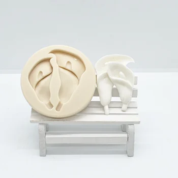 1 Pc Lily Cvet Silikona, Fondat Plesni Torta Dekoraterstvo Orodja za 3D Smolo Plesni Pecivo Kuhinjski Pribor za Peko FM140