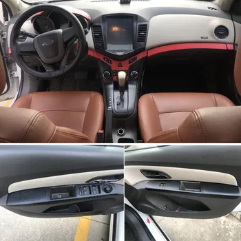 Za Chevrolet Cruze 2009-2015 Notranje zadeve Centralni Nadzorni Plošči Vrata Ročaj 3D Ogljikovih Vlaken Nalepke Nalepke Avto styling Accessorie