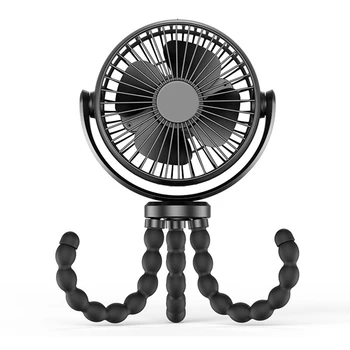 Ventilator za Vgradnjo Black 5200Mah Baterije Prenosni Ventilator S 360° Vrtljivo, Osebno Ventilator S Prilagodljivo Stojalo Za Potovanje,na Prostem