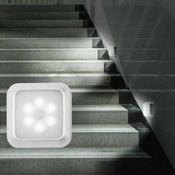 3pcs LED Nočna Lučka Zunanja Razsvetljava Verandi Luči Baterija Upravlja Senzor Gibanja Omaro Omarico, Omaro, Lučka