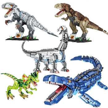 IDEJE Jurassic Dino Svet Mosasaur gradniki Tyrannosaurus Rex Dinozaver Triceratops Model Opeke Določa Fant Igrače Otroci Darilo