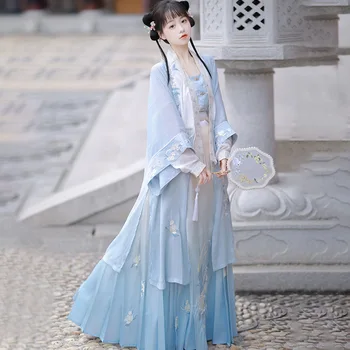 Kitajski Slog Žensk Hanfu Tradicionalni Ples Kostum Gradient Vijolično Tang Bo Ustrezala Orientalske Pravljice Obleke Obleko Pomlad In Poletje