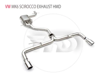 HMD Nerjavnega Jekla Material Izpušne Cevi Catback Je Primerna Za VW Golf 6 MK6 Scirocco Auto Spremembe Ventil