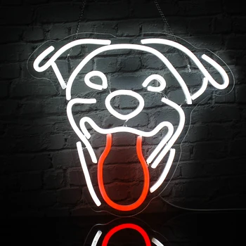 Wanxing Pes Neon Znak Srčkan Živali LED Znaki za Stenski Dekor USB Powered Pet Shop Otroci Soba Poslovnih Prijavite Dekor Psi Neon Znak