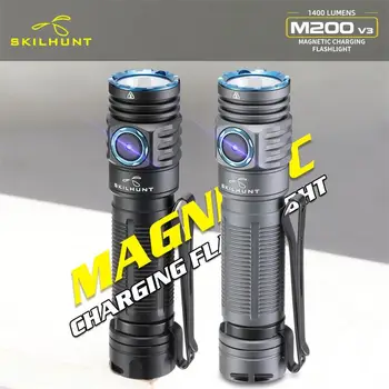 SKILHUNT M200 V3 1400 Lumnov 18650 Magnetni USB Polnilna LED Svetilka Zunanji Svetlo luč za Kampiranje, Pohodništvo Kolesarjenje, Ribolov