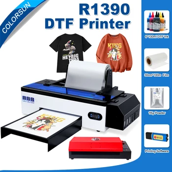 Colorsun DTF Tiskalnik A3 Neposredno Film Tiskalnik Epson R1390 DTF Tiskanje Pralni A3 DTF Tiskalnik Za T-Shirt Hoodies