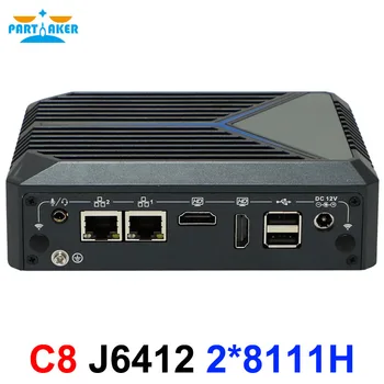 Brez ventilatorja Mini PC 12. Gen Celeron J6412 2 LAN 8 USB 2 HD DDR4 3200MHz Industrijskih PC za Medicinske
