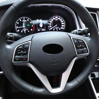 Za Hyundai Tucson 2015 16 17-2019 ABS Mat Avto Volan Gumb Dekoracijo okvir Pokrova Trim Avto Styling Pribor 2pcs
