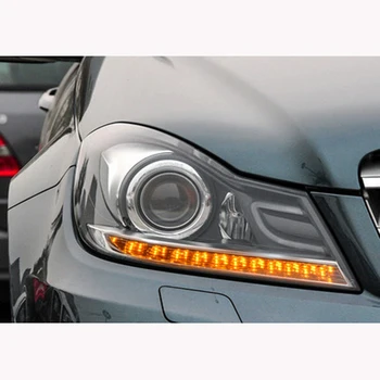 Auto LED Chrome Barva Glavo Žarnice Žarometa Za Benz W204 C180 C200 C260 za obdobje 2012-2014 Leto Vodja Svetlobe Led