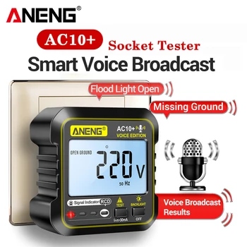 ANENG AC10 Vtičnico Tester Priključite Detektor Nič Linijo Priključite Polarnost Faza Preverjanje Faznega Detektorja ZDA/EU Plug Multimeter Digitalni Tester