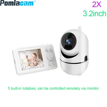 Baby Monitor Zoom*2X 3.2-palčni dvosmerni Pogovor z Dojenčki 5 Vgrajen Lullaby Zvočni Alarm Night Vision Območju od 3 Metrov D031
