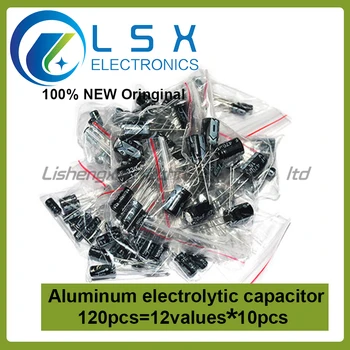 120pcs 1set od 120pcs 12 vrednosti 0.22 UF-470UF Aluminija elektrolitski kondenzator izbor komplet komplet komplet