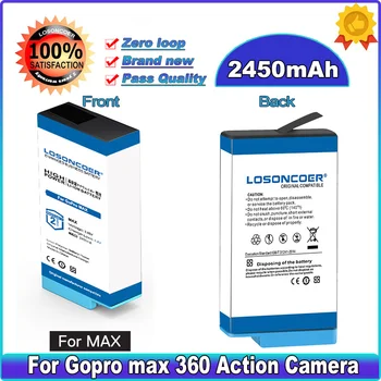 LOSONCOER 2450mAh Za Gopro Max Baterije / Za Go Pro Max 360 delovanje Fotoaparata Baterije