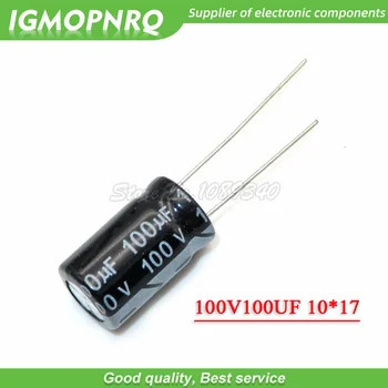 20PCS 100V100UF 10*17 mm 100V 100UF 10*17 Aluminija elektrolitski kondenzator