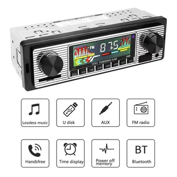 Avto Radio 1 din Bluetooth Retro MP3 Multimedijski Predvajalnik, AUX, USB, FM Predvajanje Letnik Stereo Avdio Predvajalnik Z Daljinskim upravljalnikom