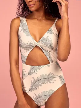 Tiskani Ruffle Bikini Komplet 2023 ženska Moda in Ženske Kopalke Poletje Design Občutek Kopalke, Beach Slog Kopalne Obleke Počitnice Seksi