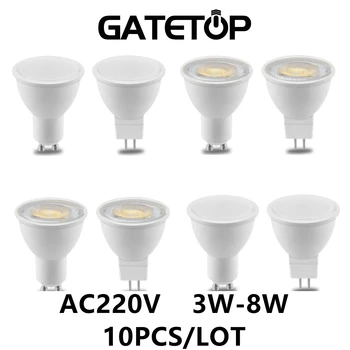 10PCS LED varčevanje z energijo pozornosti MR16 GU10 AC220V 3W-8W 38 120 visoko stopnjo lumen toplo bela svetloba, ki nadomešča 50 W 100W halogenska žarnica