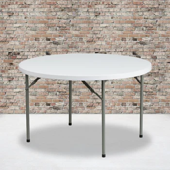 Flash Pohištvo, 4-Metrski Krog Granit Bela Plastična Zložljiva Miza desk tabela kamp miza na prostem tabela