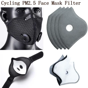 Proti Prahu 5layers Kolesarjenje Maske Filter Cestno Varstvo Dustproof PM2.5 Aktivni Ogljikov Filter Nadomestni Dodatki
