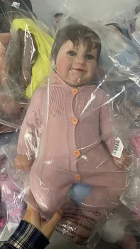 60 cm Rodi Otroka Maddie Srčkan Lutka Dekle z Korenine Las Malčka Priljubljena Veren Pravi Mehko Dotikajte Ljubki Baby Bebe, ki so Prerojeni