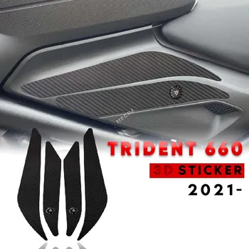 ZA Trident 660 Trident660 2021 - 3D Carbon Motocikel Nalepka za Tank Pad Nalepko Kit