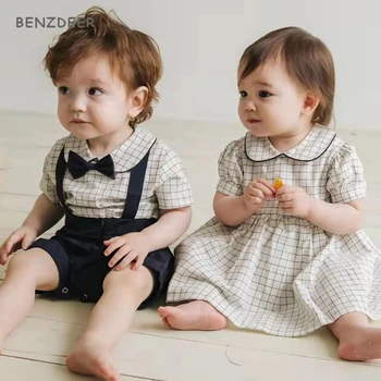 Španski Otroka, Brat in Sestra, Oblačila za Dvojčka Fant in Dekle Kombinezon Romper Newborn Baby Fantje Onesie Malčka Dekleta Plačani Obleko