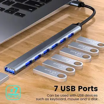 7 v 1 Port Multi Splitter Adapter USB C HUB 3.0 Tip C 4/7 OTG USB Power Adapter za Macbook Pro 13 15 Zraka Mi Pro PC Lapto X0S9