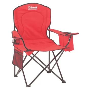 Coleman Hladilnik Quad Stol - Rdeči stol za kampiranje na prostem pohištva zložljivi stol