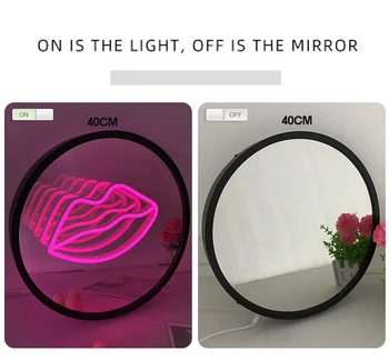 LED Tisočletja Ogledalo Brezno Ogledalo USB Dekorativni Vzdušje Svetlobe Vzorec Design Neon Luči Prijavite Spalnica Vzdušje Svetlobe