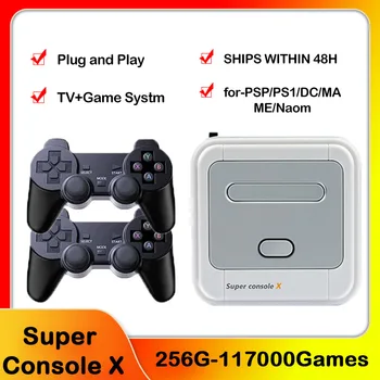 Super Konzolo X Vgrajen 80 Emulators Za PSP/PS1/MD/N64 Video Igra Konzola Podporo HD Ven Retro Igre BoxBuilt-v 117000+Igre