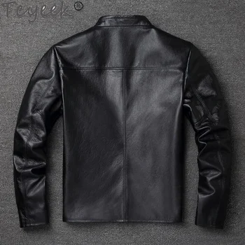 Pravi Ulične Usnja Moške Priložnostne Pristen Cowhide Coats 6XL Slim Motoristična Jakna moška Oblačila кожаная куртка
