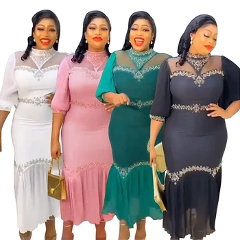 Plus Velikost Afriške Stranka Obleke za Ženske Dashiki Ankara Poroko Večerno obleko Seksi Bodycon Maxi Dolgo Obleko Afriki Oblačila 2023