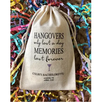 10PCS Hangovers Le Zadnji Dan, Spomini Trajajo Večno meri darilo za rojstni dan vrečke bachelorette Survival Kit poročne hangovers vrečke