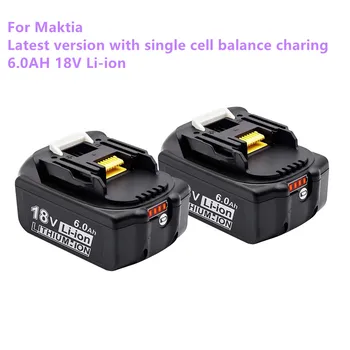 Novo pristno Makita 18V 6000mAh Polnilna ročna Orodja Baterije z LED Li-ion Zamenjava LXT BL1860B BL1860 BL1850 BL 1830