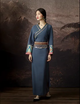 Kitajski Slog Žensk Tibera Dress Vintage Hanfu Stari Slog Dolgo Obleko