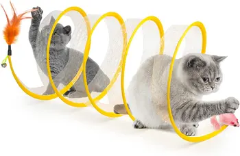 Zložen Mačka Tunel za uporabo v Zaprtih prostorih, Upogljivi Pet Interaktivna Igrača, Self-Happy Cat Igrače, S-Tip Mačka Predor Igrače za Mucek, Psiček