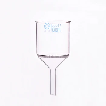 Majhno luknjo stekleni filter ploščo lijak,Prostornine 1000 ml,D. O. 120mm,E. L. 120 mm,S stekleno ploščo filtra,Lasersko vrtanje
