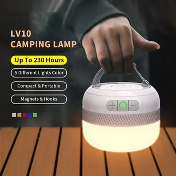 LV10 na Prostem LED Kamp Svetilka 230 Ur Polnilna Luč za Kampiranje z Magnetom Razsvetljave Držalo Prenosni Sili Svetlobe