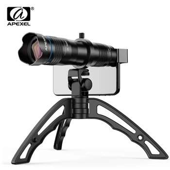 APEXEL HD 36X Kovinski Teleskop Objektiv Optični Telefon Objektiv Kamere Oko Z Mini Selfie Stojalo Za iPhone 78 Xiaomi Vsi Pametni telefon