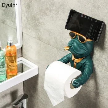 DyuIhr preprost in ustvarjalno simulacije živali kopalnica tkiva držalo stensko montirani črpanje papir roll imetnik kopalnica dodatkov