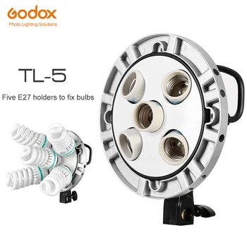 Godox TL-5 Studio E27 5 Vtičnice, Žarnice Tricolor Svetloba Svetilke Multi Imetnik Speedring,AC dodatno Bliskavico, Imetnik