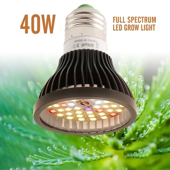 【4PCS】40W E27 Celoten Spekter Led Grow Light Bulb Toplo Bela Črna Lupina Rastlin Lučka za Office Home Majhen Vrt